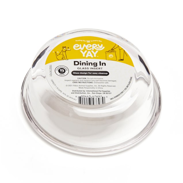 EveryYay Dining In Glass Bowl Insert for Pets 1.75 Cups Petco