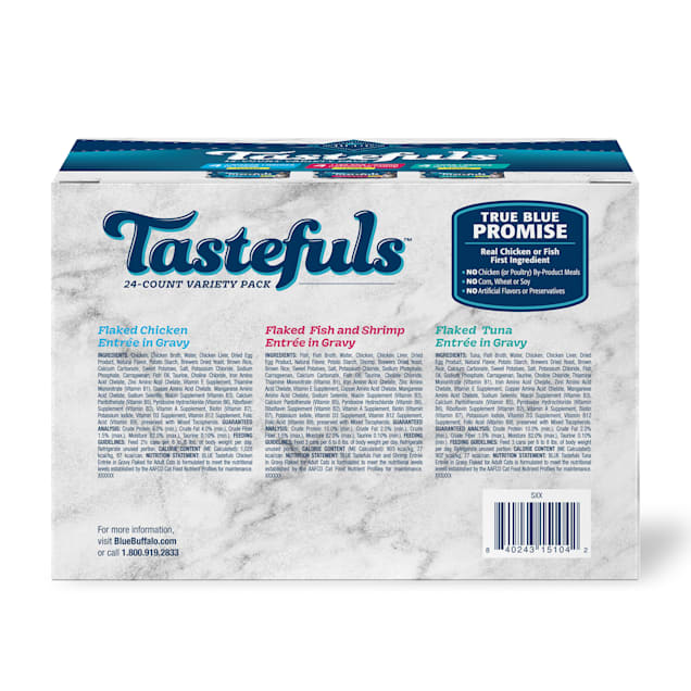 Blue Buffalo Tastefuls Flaked Wet Cat Food 3-Flavor Variety Pack, 3 oz., Count of 12 | Petco
