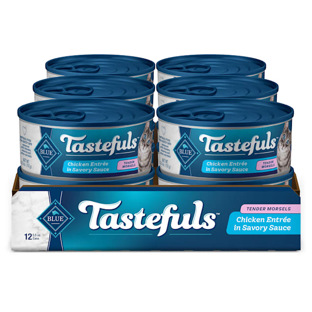 Blue Buffalo Blue Tastefuls Chicken Entree in Savoury Sauce Tender Morsels Wet Cat Food, 5.5 oz., Case of 12 - Carousel image #1
