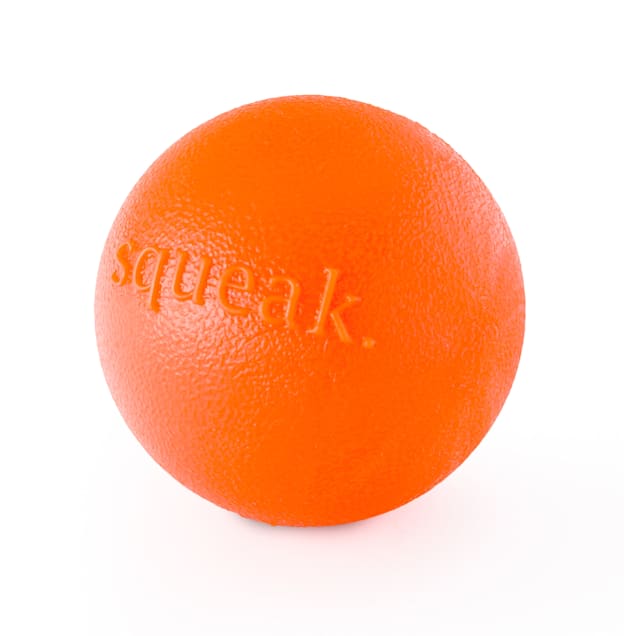 Planet Dog Orbee-Tuff Orange Squeak Chew Ball Dog Toy, Medium - Carousel image #1