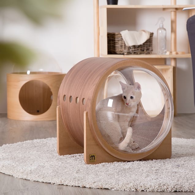 MYZOO AndMakers Spaceship Walnut Alpha Warm and Cozy Pet Bed - Carousel image #1