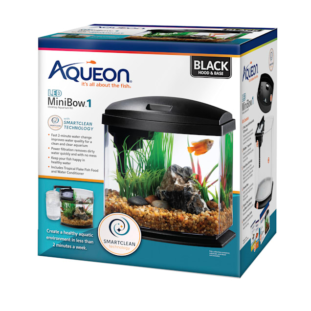 Aqueon LED MiniBow 1 SmartClean Aquarium Kit Black - 1 Gallon