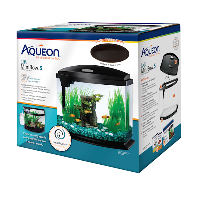 Aqueon LED MiniBow 5 SmartClean Aquarium Kit Black - 5 Gallon