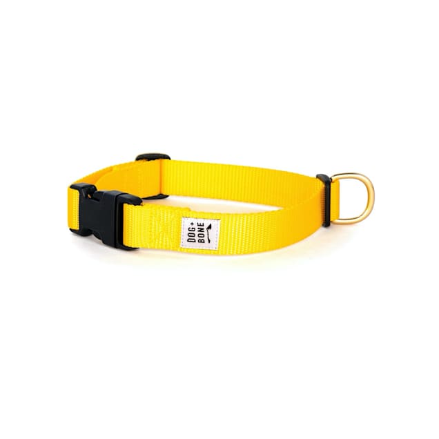 Dog + Bone Yellow Snap Dog Collar, Small - Carousel image #1