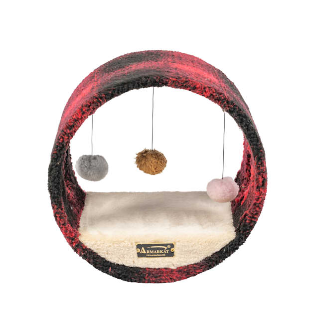 Armarkat Model B1601 Scotch Plaid Real Wood Cat Hideaway Tunnel, 16" H - Carousel image #1