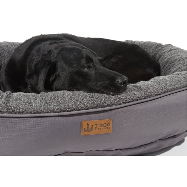 3 Dog Pet Supply EZ Wash Fleece Curler Dog Bed 27