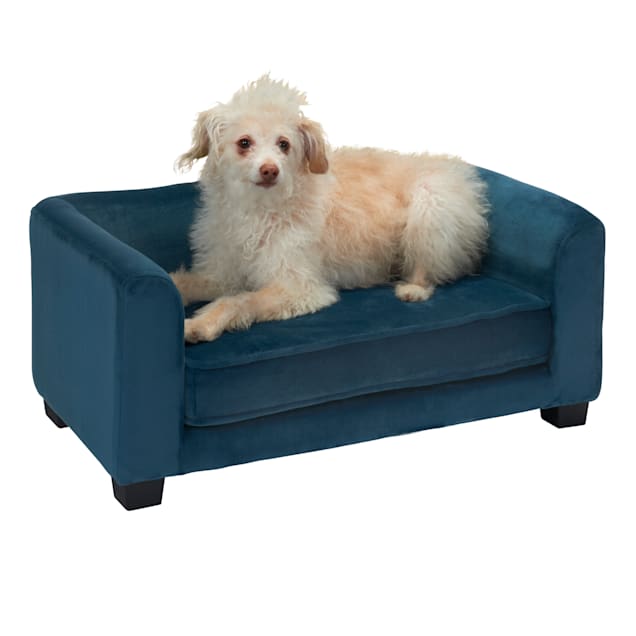 Enchanted Home Pet Peacock Blue Surrey Pet Sofa, 26" L X 16" W - Carousel image #1