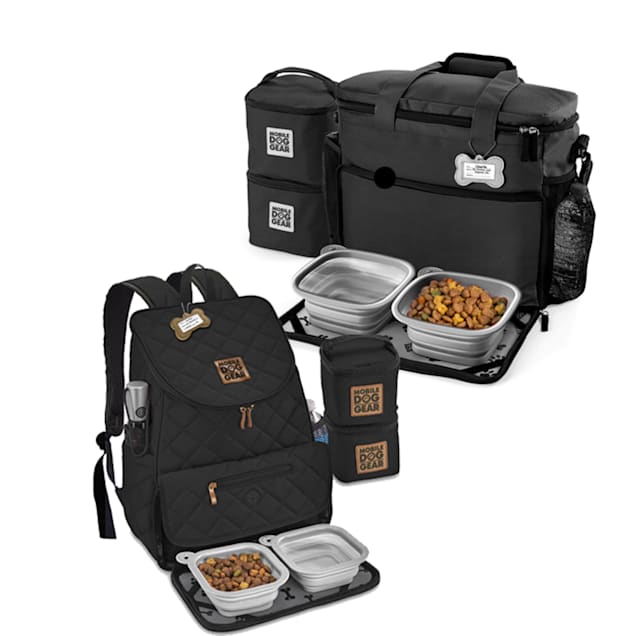Mobile Dog Gear Black Bundle Week Away Bag and Weekender Backpack, Medium/Large - Carousel image #1