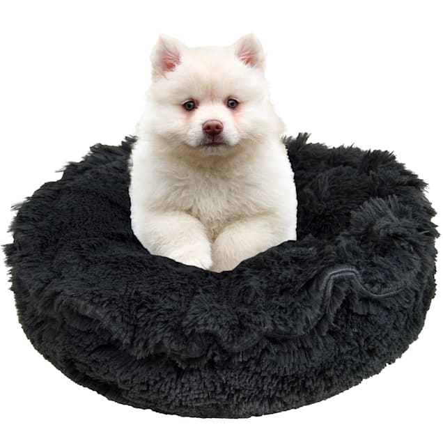 Bessie and Barnie Ultra Plush Wolfhound Gray Luxury Deluxe Pet Lily Pod Bed, 24" L X 24" W - Carousel image #1