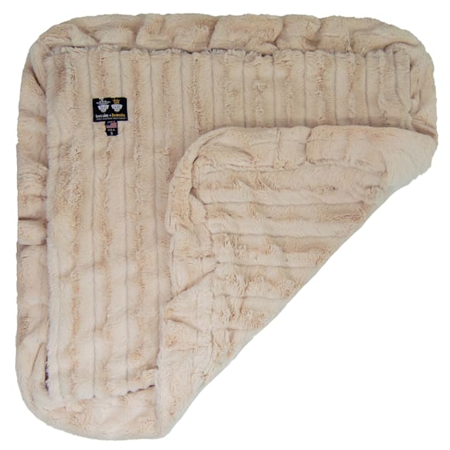 Bessie and Barnie Natural Beauty Ultra Plush Faux Fur Super Soft Reversible Pet Blanket, 20" L X 20" W - Carousel image #1