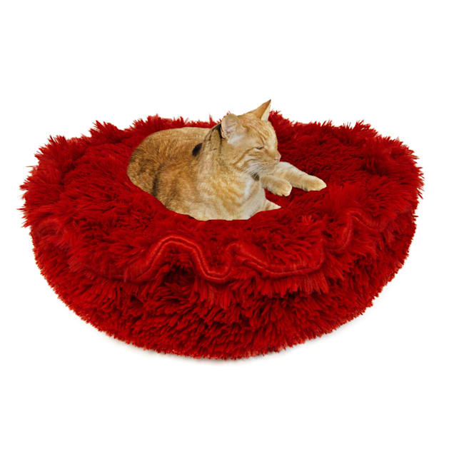Bessie and Barnie Ultra Plush Lipstick Luxury Deluxe Pet Lily Pod Bed, 24" L X 24" W - Carousel image #1