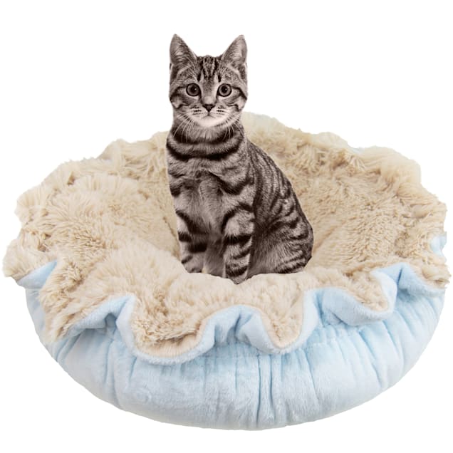 Bessie and Barnie Ultra Plush Blondie/Heavenly Luxury Deluxe Pet Lily Pod Bed, 24" L X 24" W - Carousel image #1