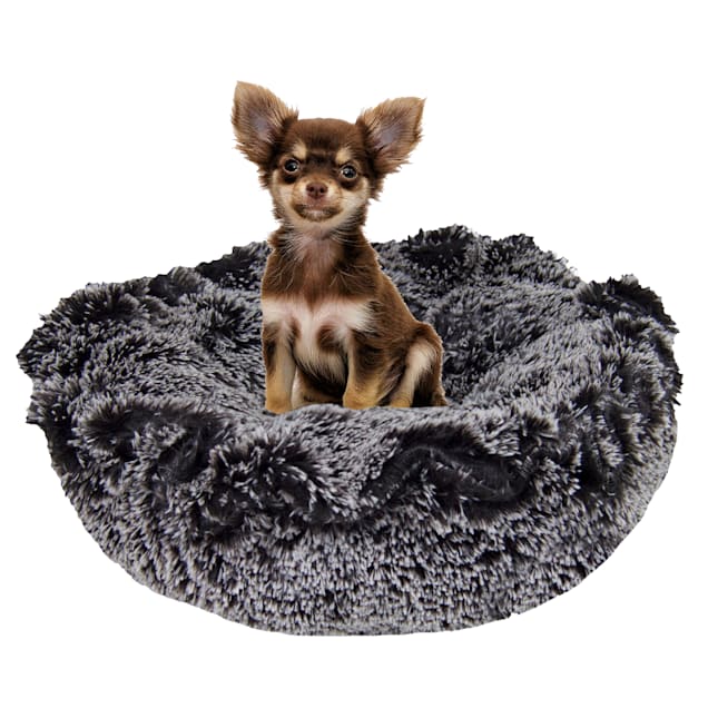 Bessie and Barnie Ultra Plush Luxury Deluxe Cuddle Pod Pet Bed, 30" L X 30" W X 4" H, Midnight Frost - Carousel image #1
