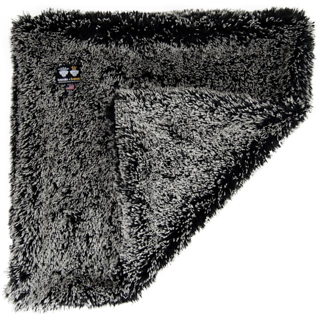 Bessie and Barnie Midnight Frost Ultra Plush Faux Fur Super Soft Reversible Pet Blanket, 20" L X 20" W - Carousel image #1