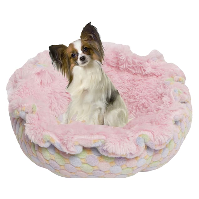 Bessie and Barnie Ultra Plush Bubble Gum/Ice Cream Deluxe Luxury Pet Cuddle Pod Bed, 30" L X 30" W - Carousel image #1