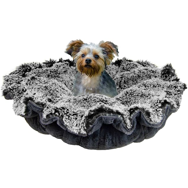 Bessie and Barnie Ultra Plush Midnight Frost/Gravel Stone Deluxe Luxury Pet Cuddle Pod Bed, 30" L X 30" W - Carousel image #1