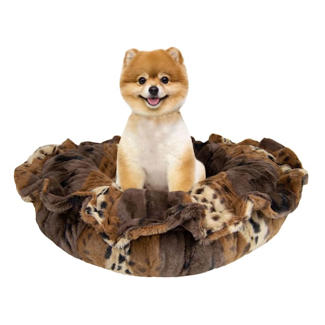 Bessie and Barnie Ultra Plush Wild Kingdom Luxury Deluxe Pet Lily Pod Bed, 24" L X 24" W - Carousel image #1