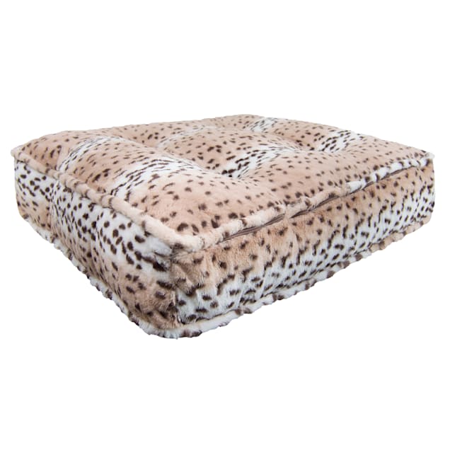 Bessie and Barnie Snow Leopard Luxury Extra Plush Faux Fur Rectangle Dog Bed, 28 Bessie and Barnie Snow Leopard Luxury Extra Plush Faux Fur Rectangle Dog Bed, 28