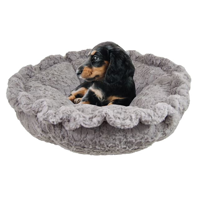 Bessie and Barnie Ultra Plush Serenity Gray/Blue Sky Deluxe Luxury Pet Cuddle Pod Bed, 30" L X 30" W - Carousel image #1