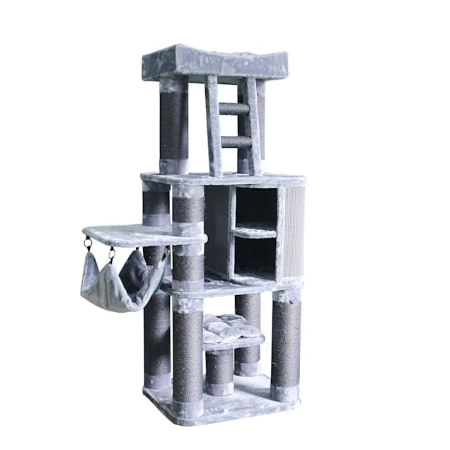 Kitty Mansions Light Grey Melbourne Cat Tree, 71" H - Carousel image #1