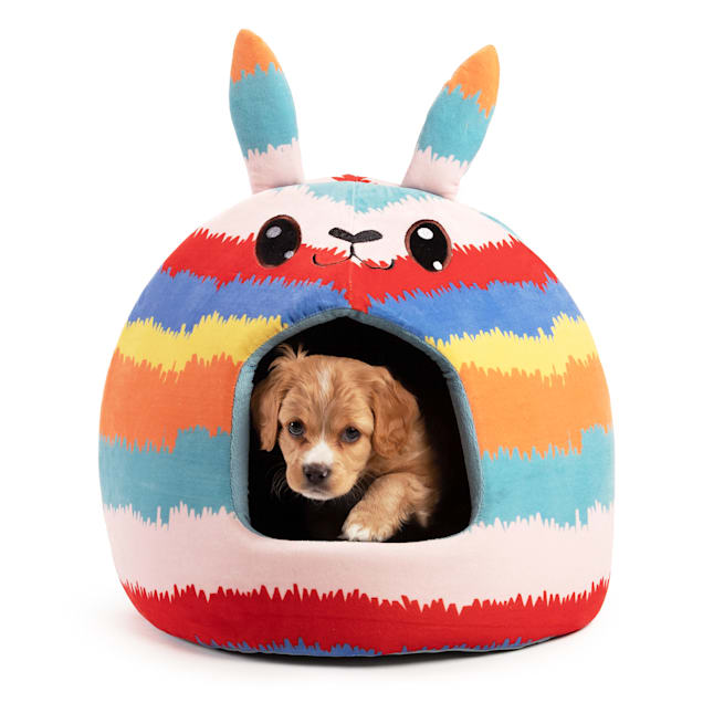 Best Friends by Sheri Blue Pinata Novelty Meow Hut Covered Bed for Pets, 16" L X 16" W - Carousel image #1