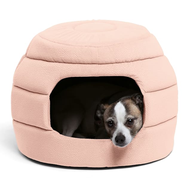 Best Friends by Sheri Standard Rose 2-in-1 Honeycomb Ilan Hut Cuddler for Dogs, 16" L X 16" W - Carousel image #1