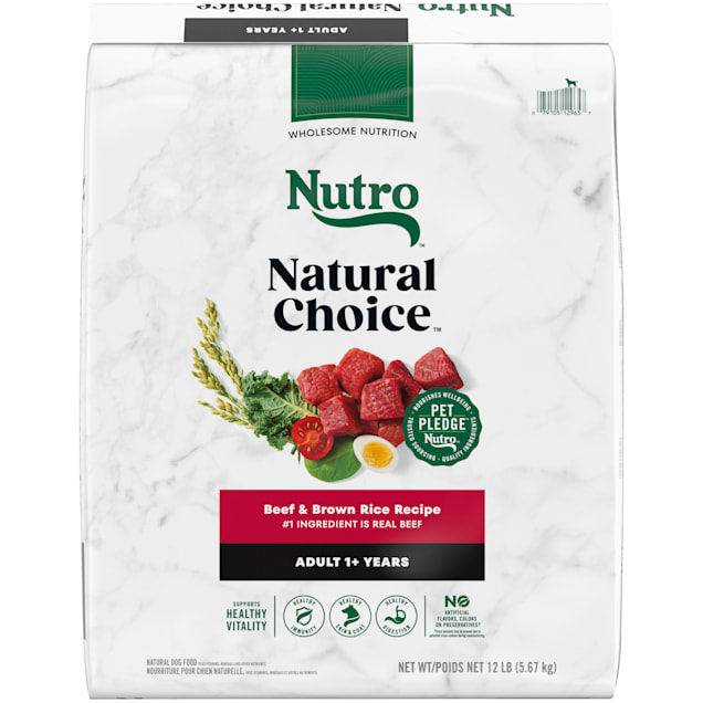 Nutro Natural Choice Beef & Brown Rice Recipe Adult Natural Dry Dog Food, 12 lbs. - Carousel image #1