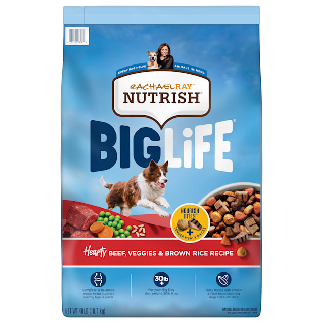 Rachael Ray Nutrish Big Life Hearty Beef Veggies Brown Rice Recipe Dry Food for Big Dogs 40 lbs. Petco