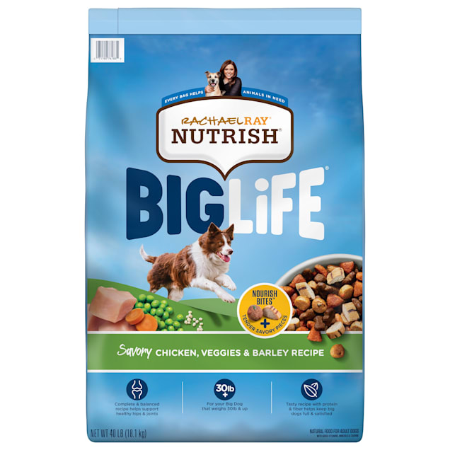Rachael Ray Nutrish Big Life Savory Chicken, Veggies & Barley Recipe Dry Food for Big Dogs, 40 lbs. - Carousel image #1