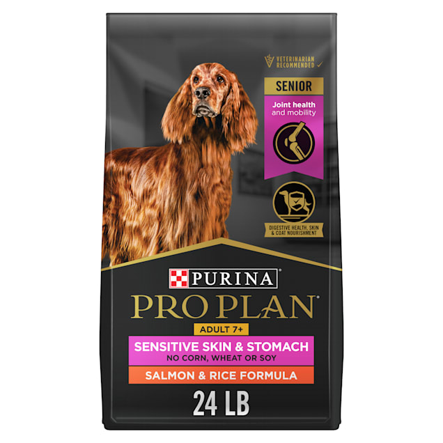 Purina Pro Plan Sensitive Skin & Stomach, Salmon & Rice Formula Senior Dry Dog Food, 24 lbs. - Carousel image #1