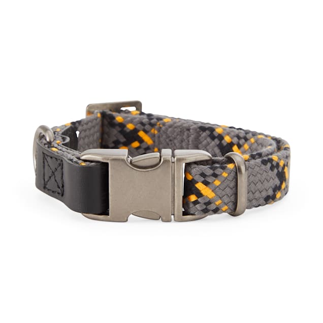 Reddy Grey Plaid Woven Dog Collar, Small Petco