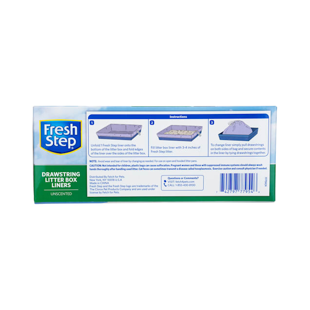 Fresh Step Unscented Drawstring Jumbo Cat Litter Box Liners Count