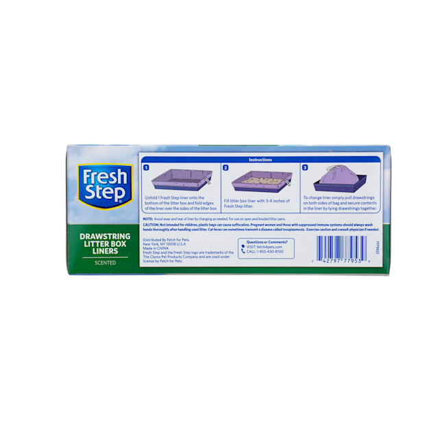 Fresh Step 7 Count Drawstring Large Litter Box Liners Purple