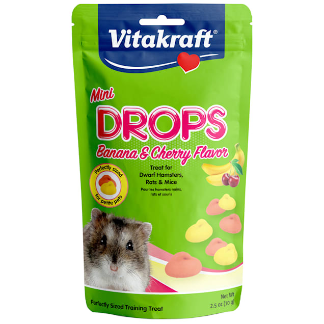 Vitakraft Mini Drops Banana/Cherry Flavor for Hamsters, 2.5 oz. - Carousel image #1