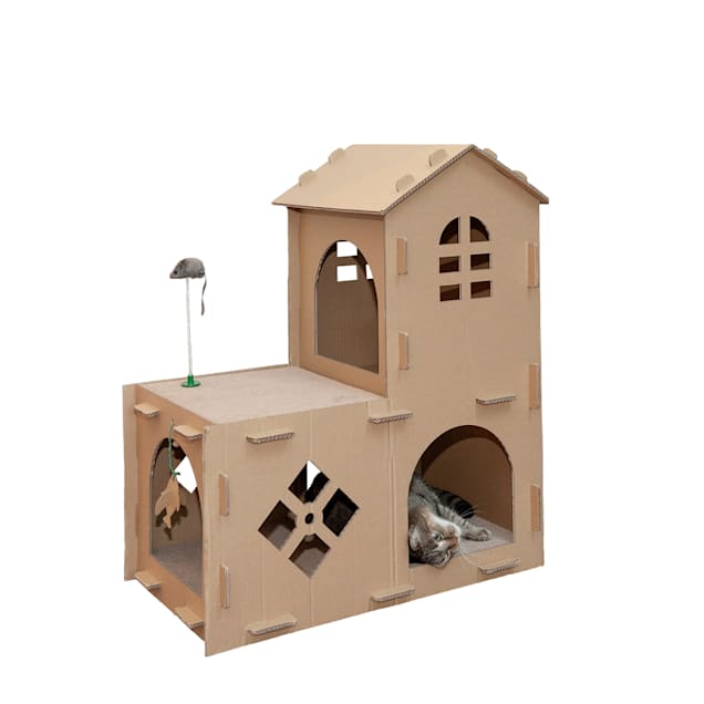 FurHaven Farmhouse Playground Scratcher House for Cats, 31" H - Carousel image #1
