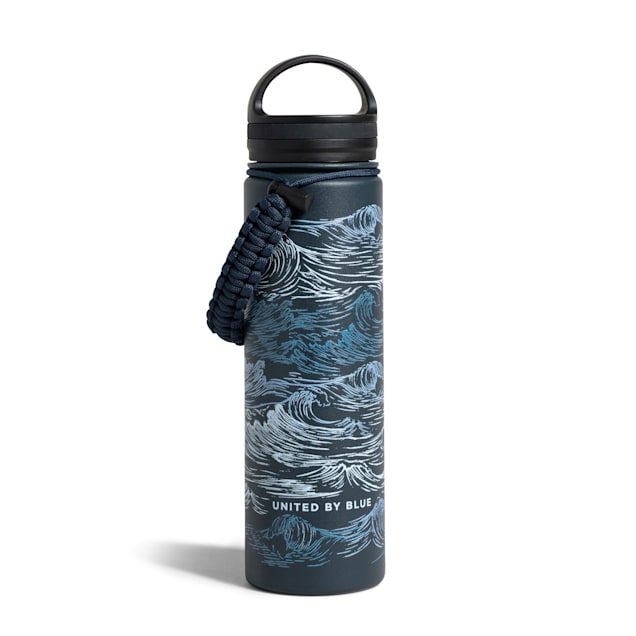 United By Blue Waves Insulated Steel Navy Water Bottle, 22 fl. oz. - Carousel image #1