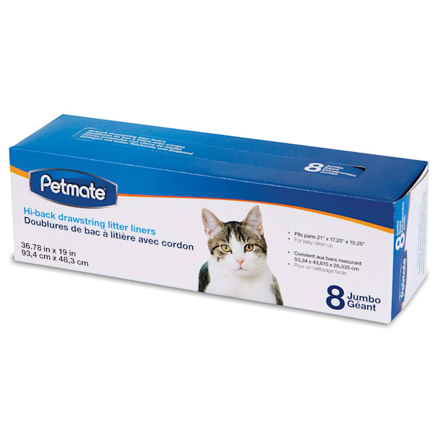 Petmate Jumbo HiBack Cat Litter Liners, 8Pack