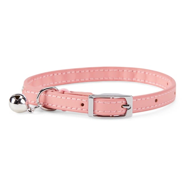 Pink leather cat collar store