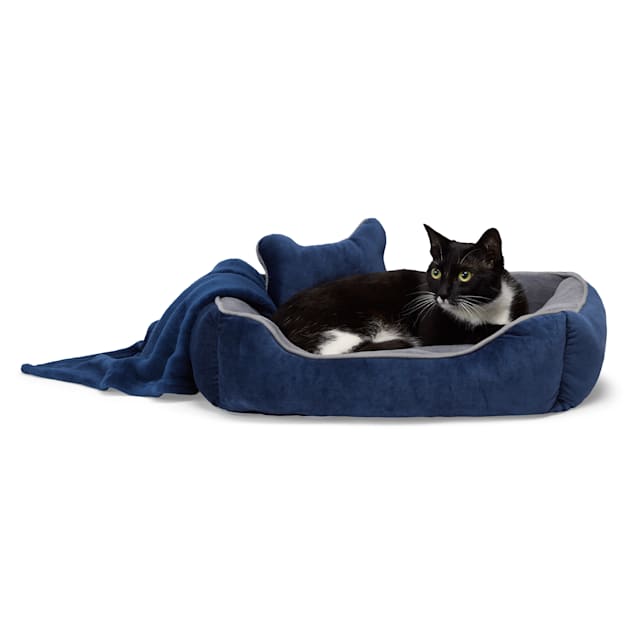 EveryYay Essentials Navy Snooze Fest Dog Bed Bundle, 22