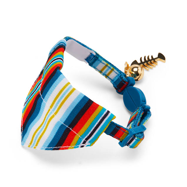 petco.com | YOULY The Artisan Blue Striped Breakaway Kitten Collar