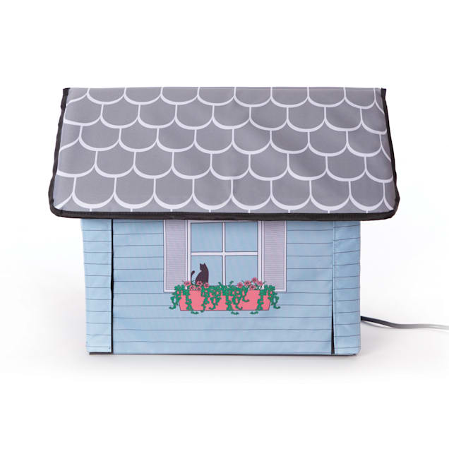 K H 20W Heated Outdoor Kitty House Cottage Design Cat Bed 18