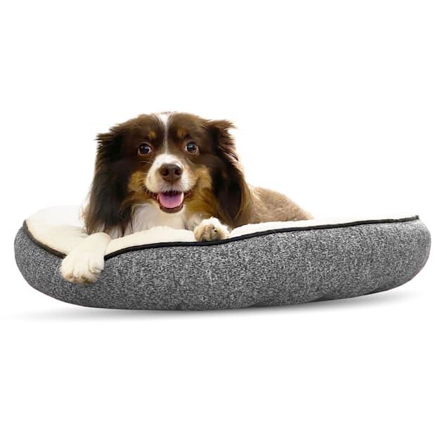 Pure Comfort Grey Heathered Round Cuddler for Dogs, 18" L X 25" W X 5" H - Carousel image #1