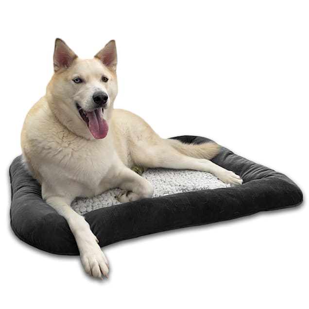 Pure Comfort Grey Orthopedic Bolstered Napper for Dogs, 30" L X 40" W X 4" H - Carousel image #1