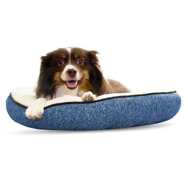Pure Comfort Blue Heathered Round Cuddler for Dogs, 18" L X 25" W X 5" H - Carousel image #1