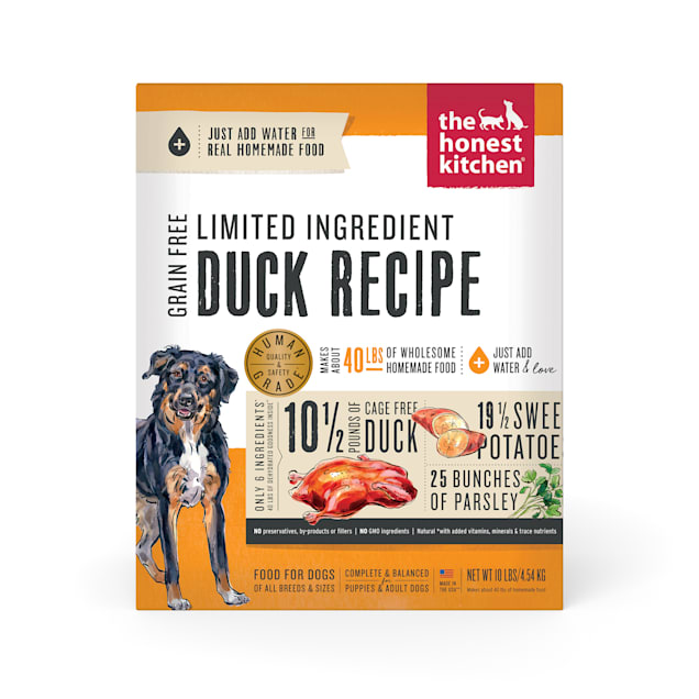 The Honest Kitchen Dehydrated Limited Ingredient Duck Recipe Dog Food, 10 lbs. - Carousel image #1