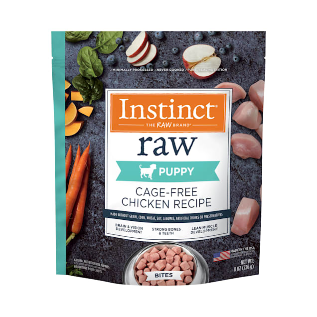 Instinct Frozen Raw Bites Grain-Free Cage-Free Chicken Recipe Puppy Food, 8 oz. - Carousel image #1