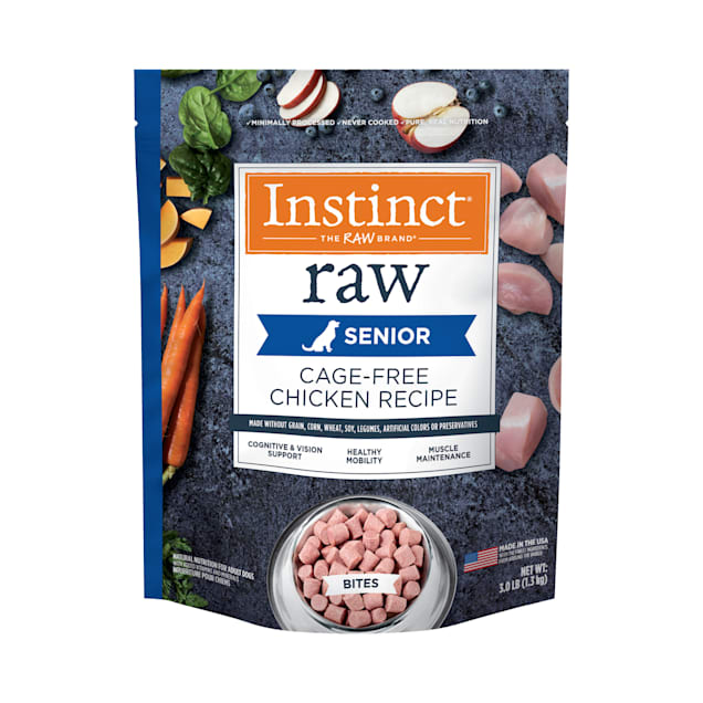 Instinct Frozen Raw Bites Grain-Free Cage-Free Chicken Recipe Senior Dog Food, 3 lbs. - Carousel image #1