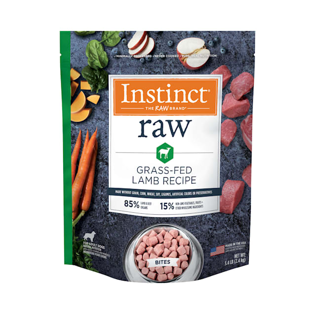Instinct Frozen Raw Bites Grain-Free Grass-Fed Lamb Recipe Dog Food, 5.4 lbs. - Carousel image #1