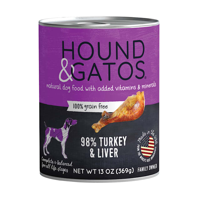 Hound & Gatos Grain Free, Turkey & Liver Wet Dog Food, 13 oz. - Carousel image #1
