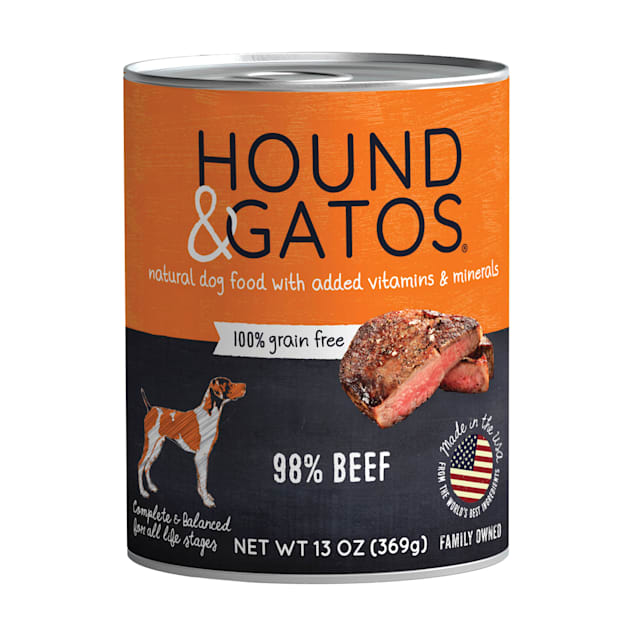 Hound Gatos Grain Free Beef Wet Dog Food 13 oz. Case of 12